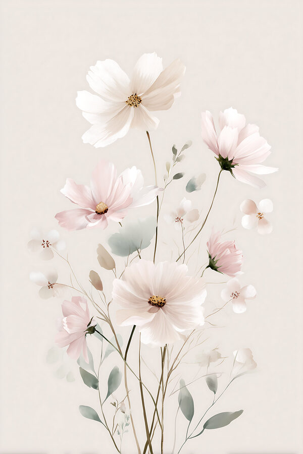 Delicate blooms in soft pastel hues Delicate blooms in soft pastel hues
