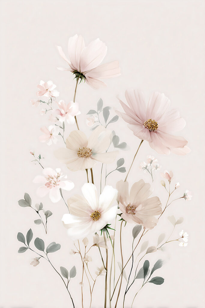 Delicate blooms in soft pastel hues Delicate blooms in soft pastel hues