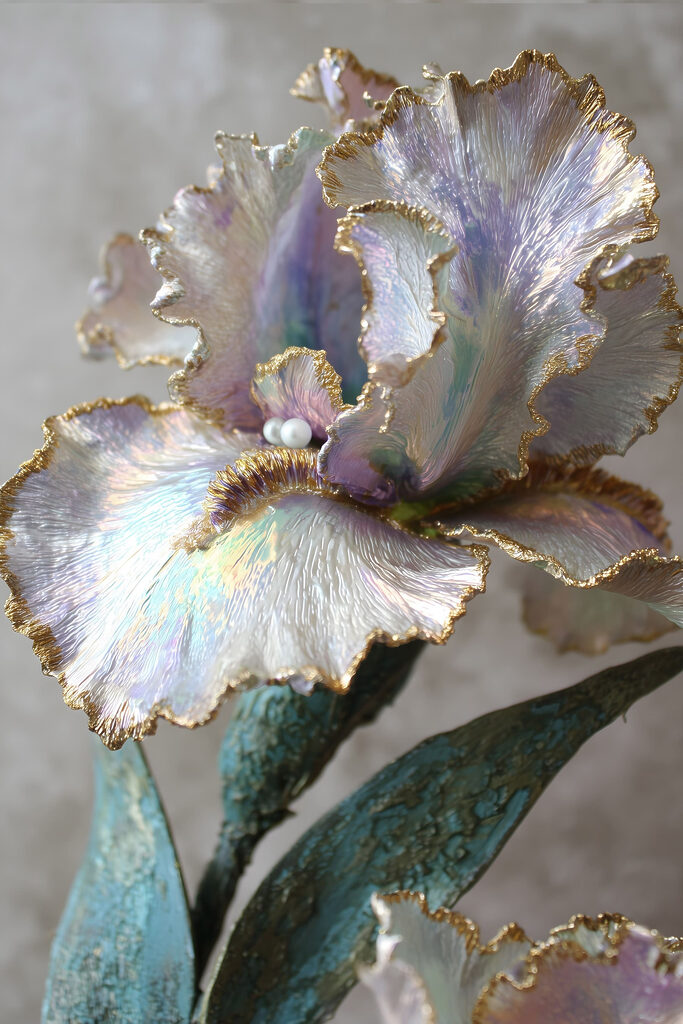 Elegant flower sculpture with soft hues Elegant flower sculpture with soft hues