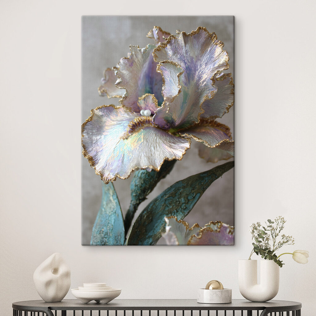 Elegant flower sculpture with soft hues Elegant flower sculpture with soft hues