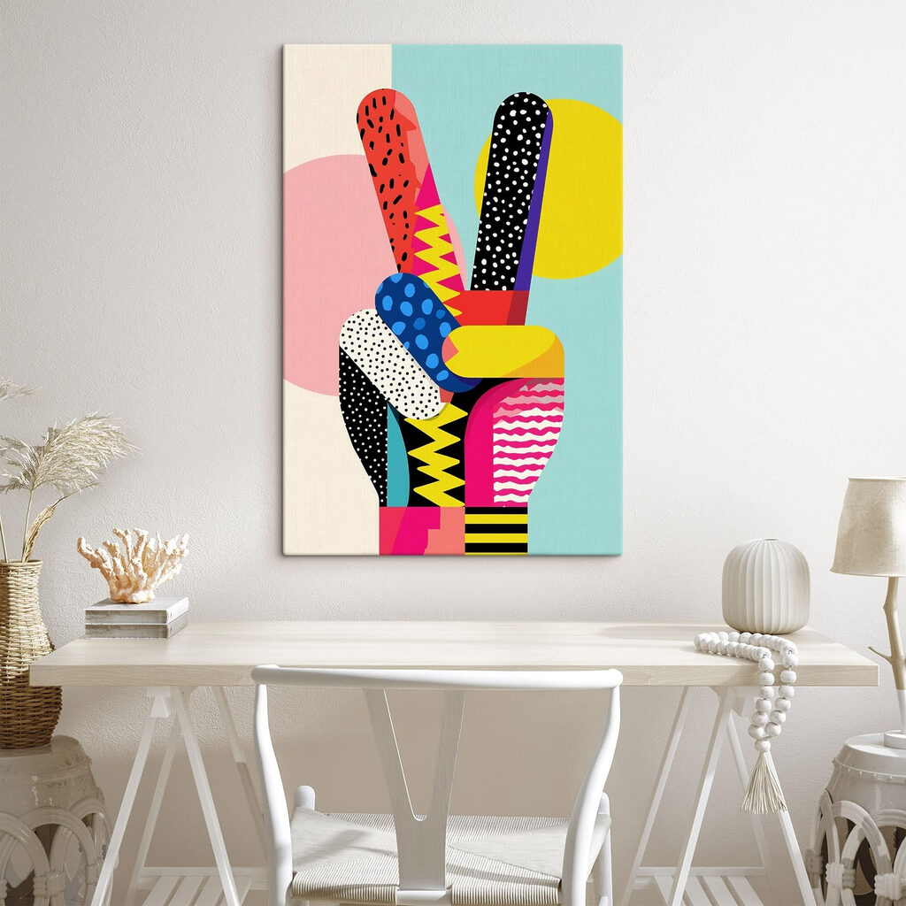 Hand with different colored shapes Hand with different colored shapes
