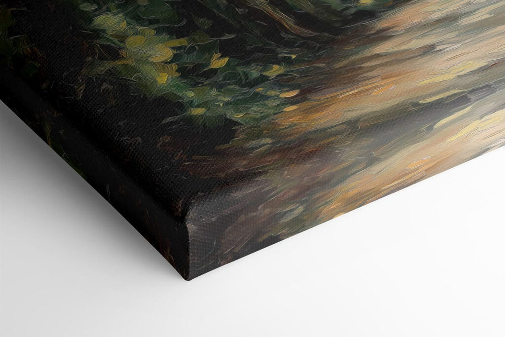 Painting of a path through a forest