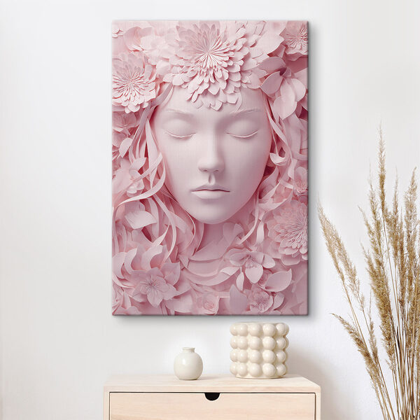 Face made of paper flowers