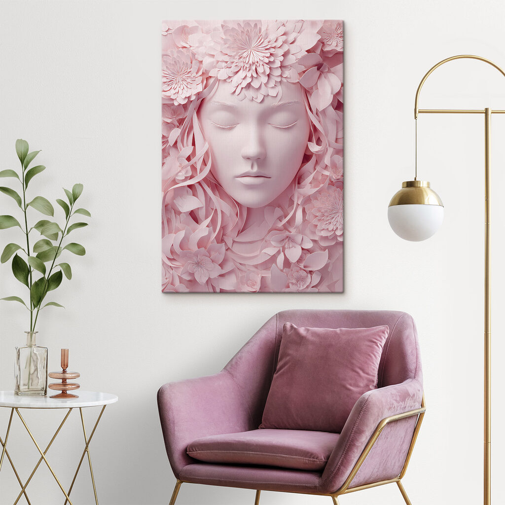 Face made of paper flowers