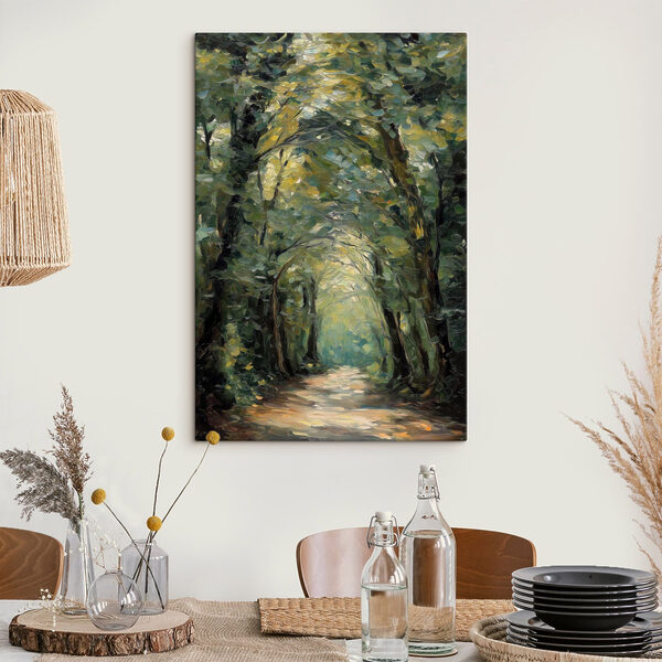 Painting of a path through a forest