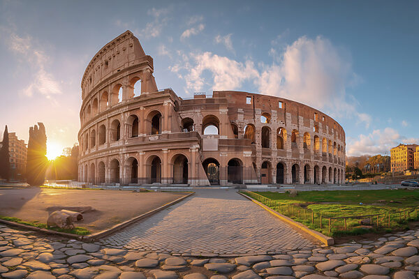 Large circular building with arches Large circular building with arches