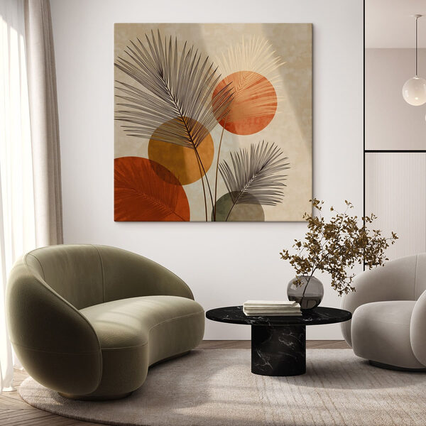 - Vibrant foliage with circular patterns