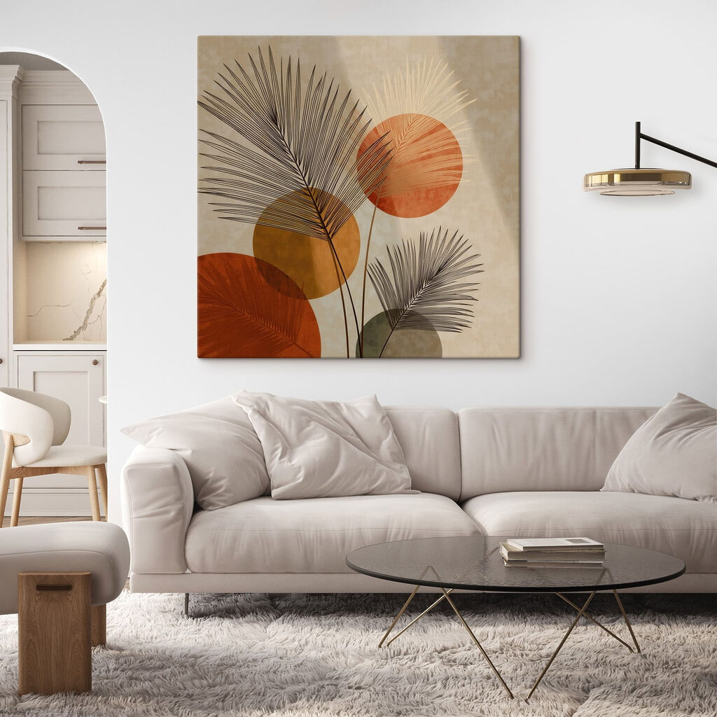 - Vibrant foliage with circular patterns