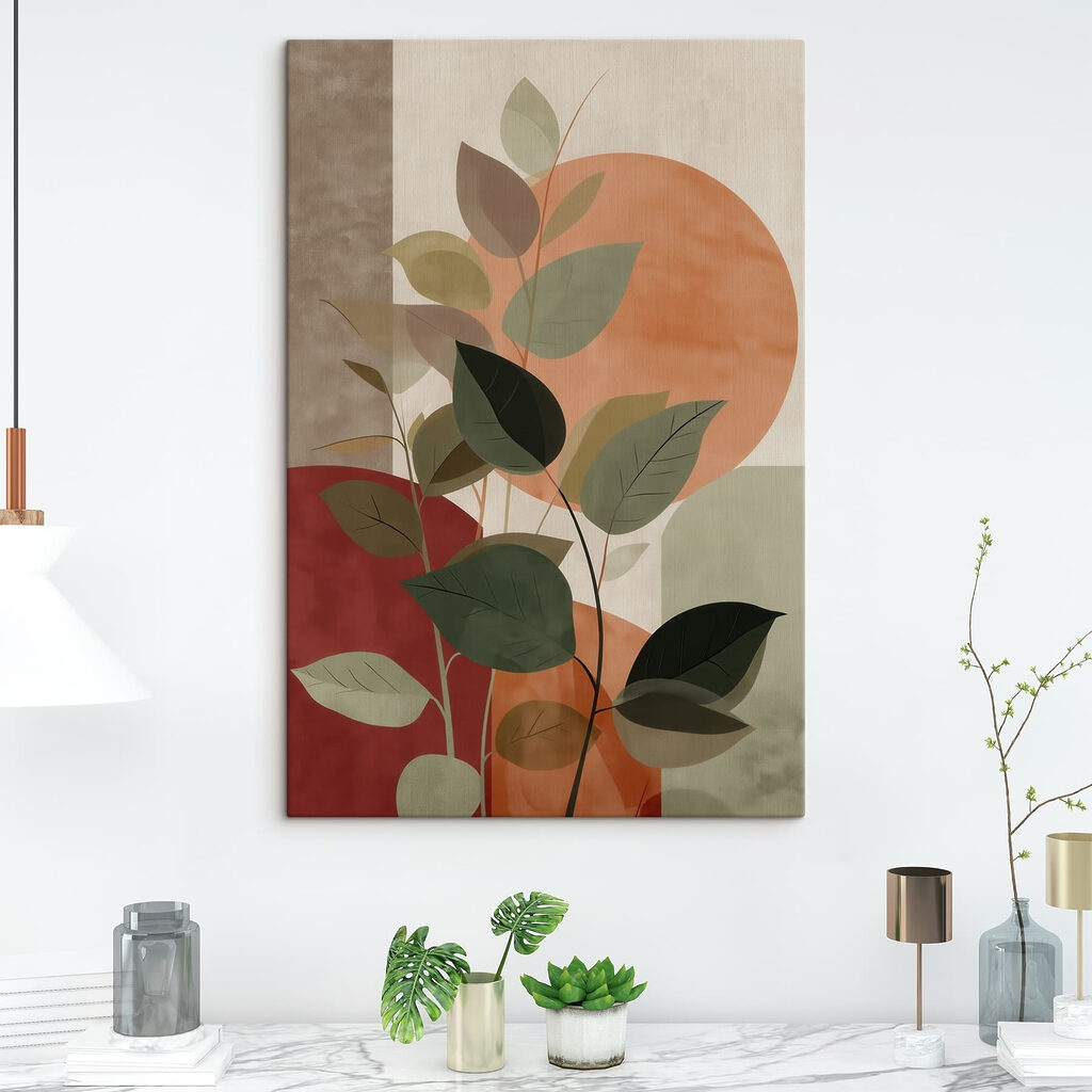 Plant with leaves and a sun Plant with leaves and a sun