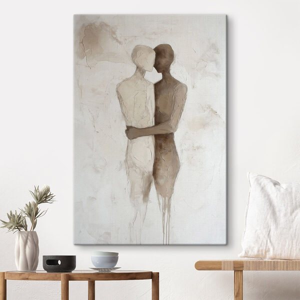 Drawing of two people hugging