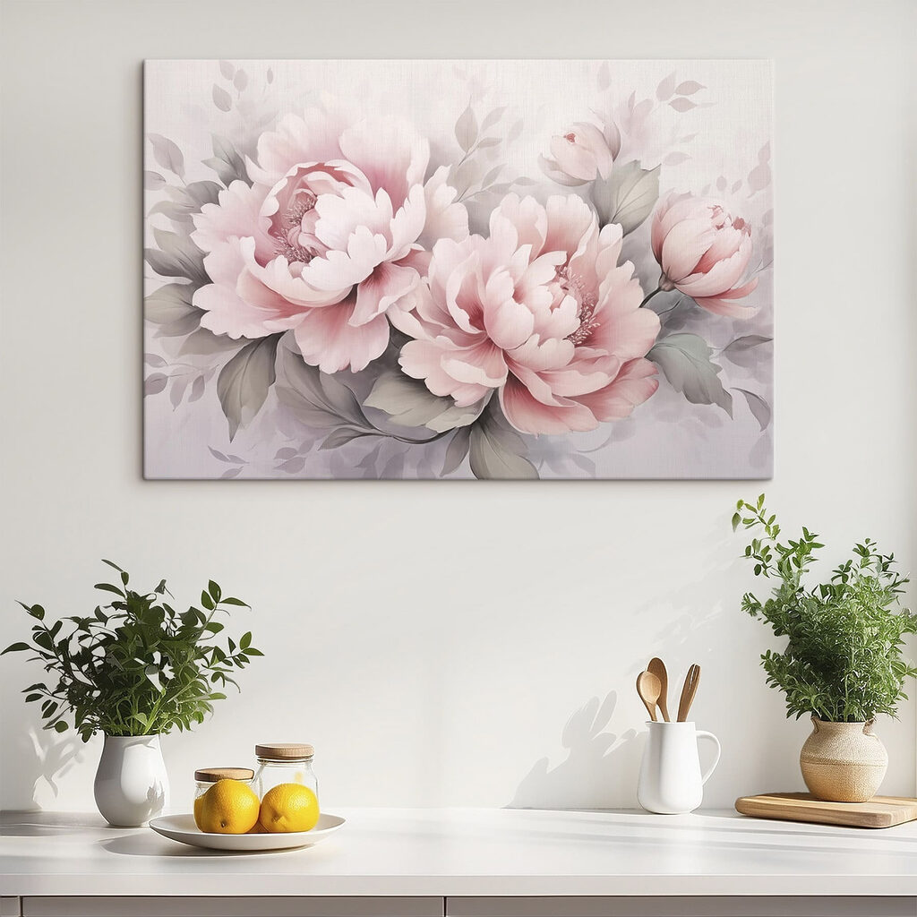 Painting of flowers on a white background Painting of flowers on a white background