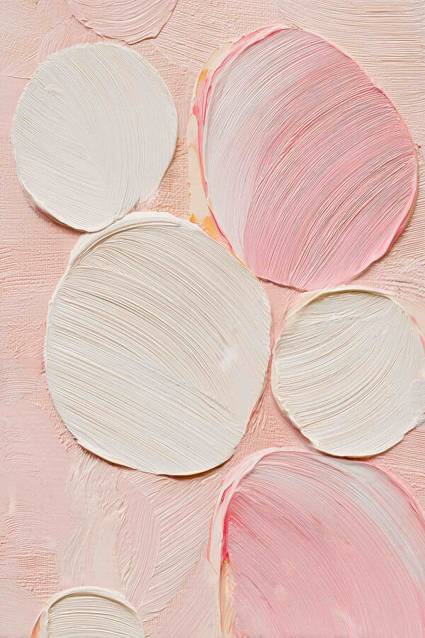 Group of white and pink circles Group of white and pink circles