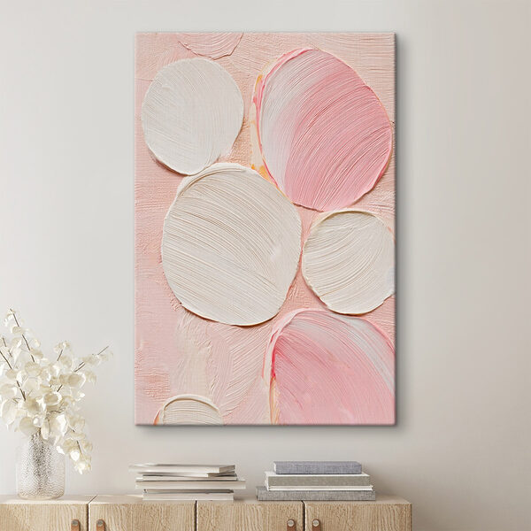 Group of white and pink circles Group of white and pink circles