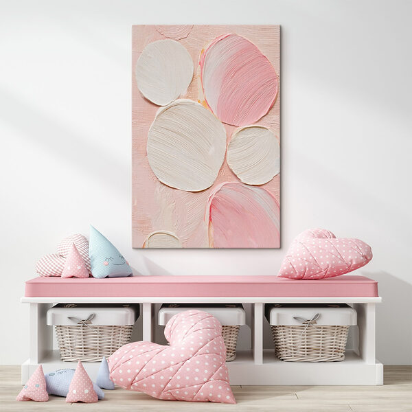 Group of white and pink circles Group of white and pink circles