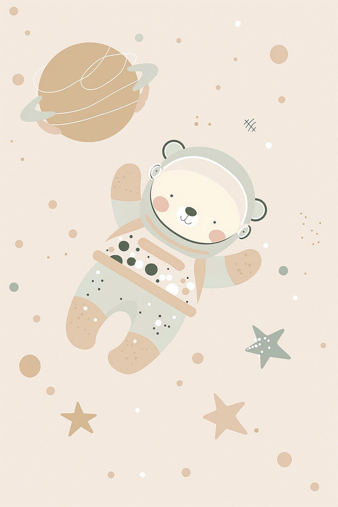 Cartoon bear in space Cartoon bear in space