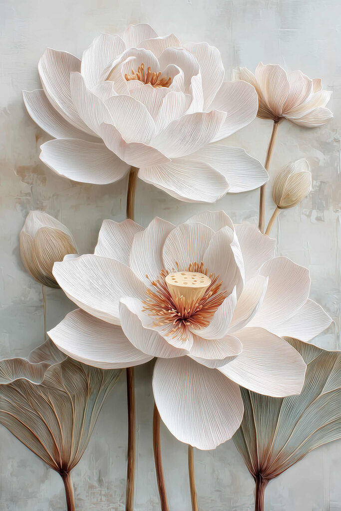 Delicate blooms in soft pastel tones Delicate blooms in soft pastel tones
