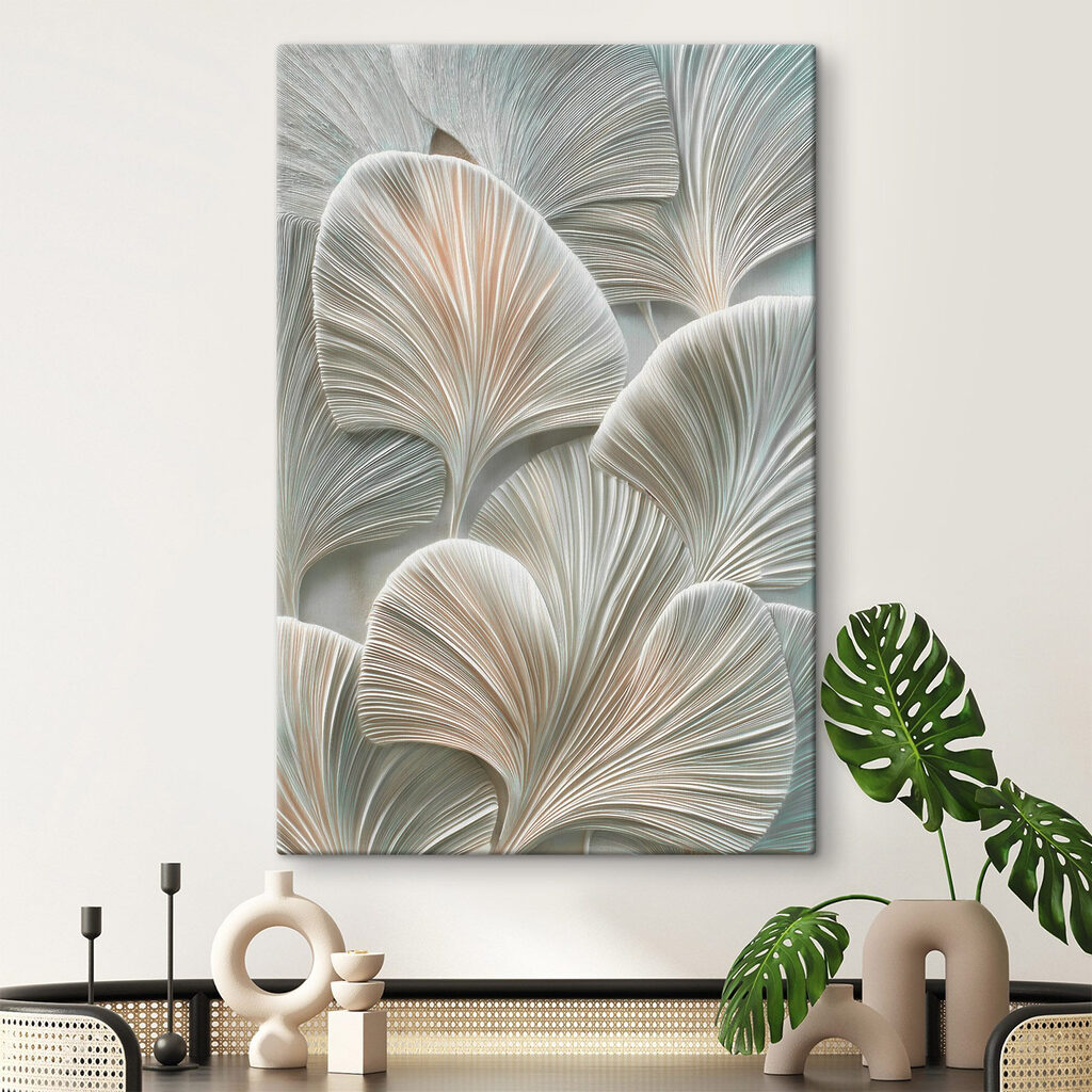 Delicate leaves in soft hues
