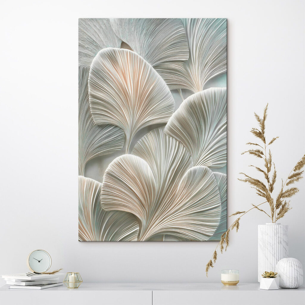 Delicate leaves in soft hues