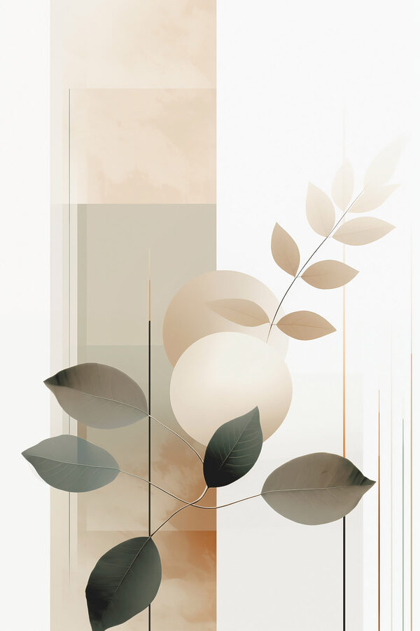 Serene botanical composition in soft hues