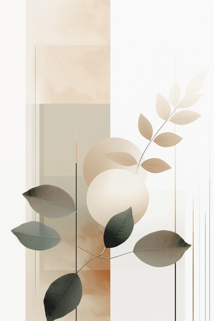Serene botanical composition in soft hues