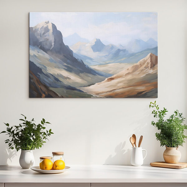 Painting of a mountain range