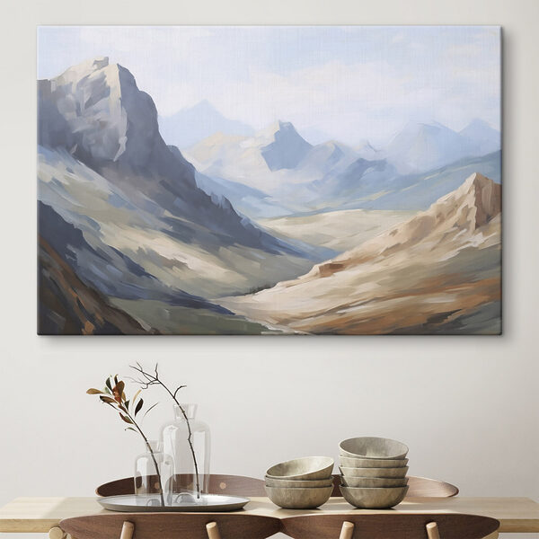 Painting of a mountain range