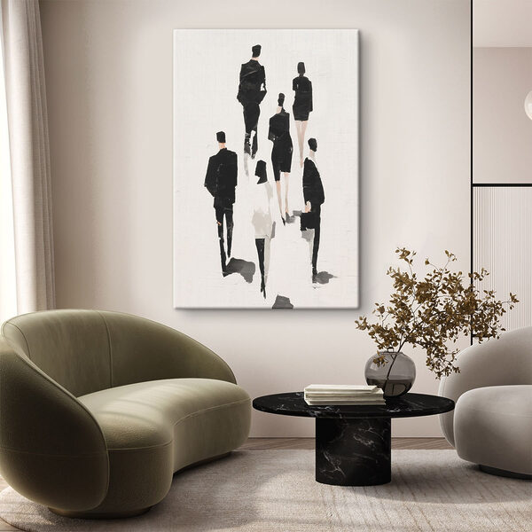 Group of people in black and white Group of people in black and white