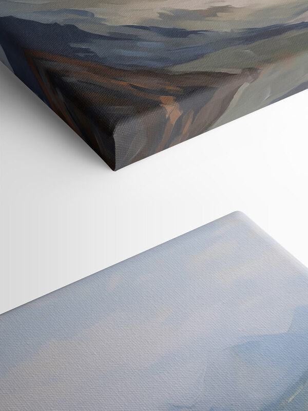 Painting of a mountain range