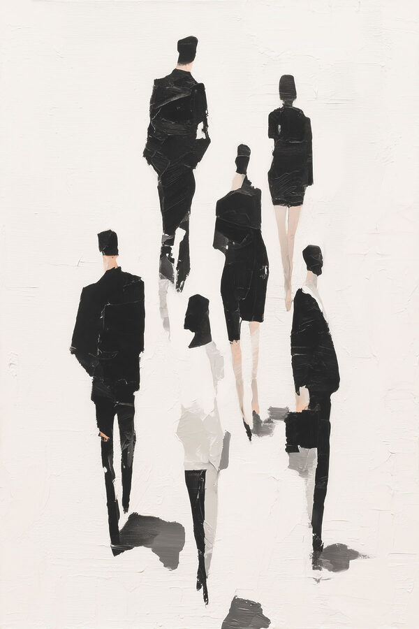Group of people in black and white Group of people in black and white