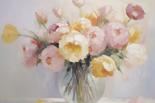Painting of flowers in a vase Painting of flowers in a vase