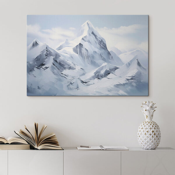 Snowy mountain with a blue sky Snowy mountain with a blue sky
