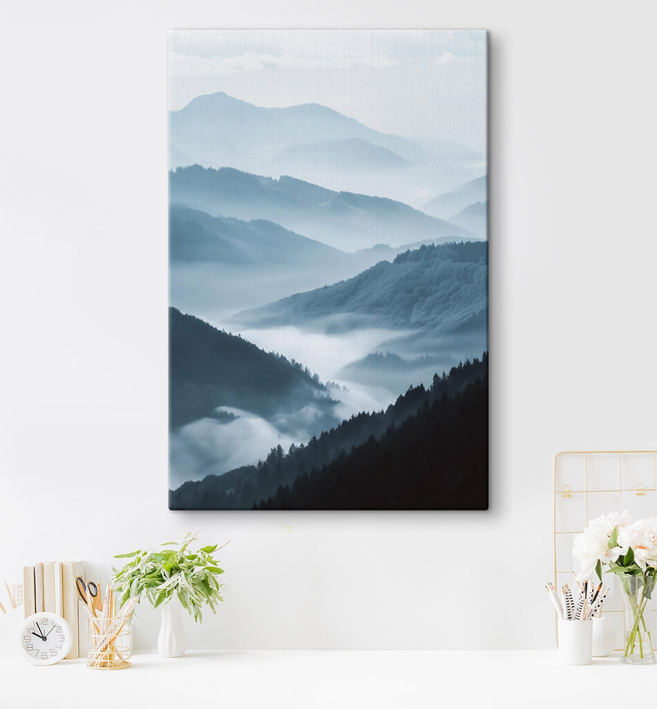 Foggy mountain range