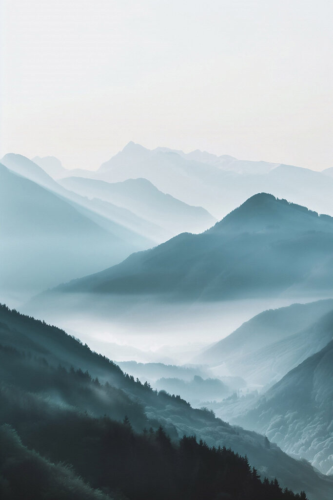 Foggy mountain range Foggy mountain range