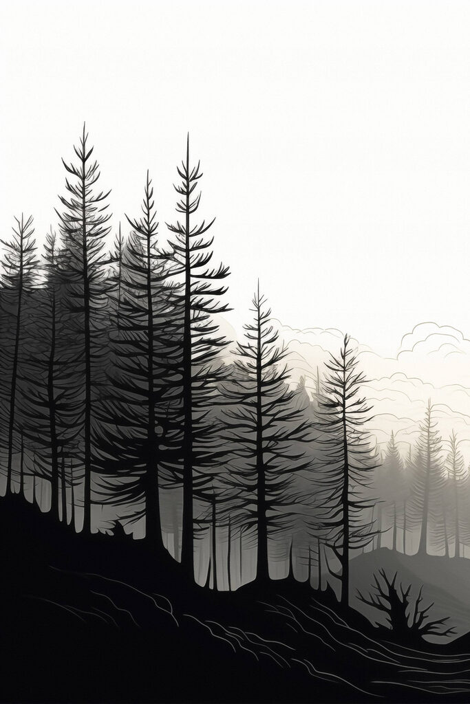 Forest with trees in the background