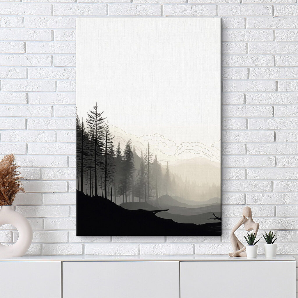 Landscape with trees and mountains