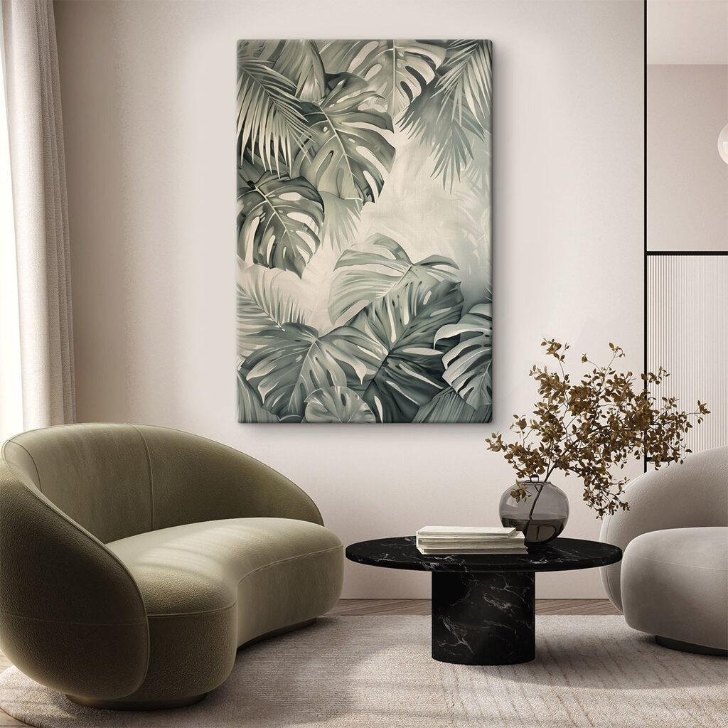 Lush green leaves in soft tones