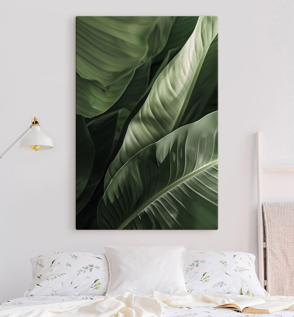 Lush green leaves in gentle light