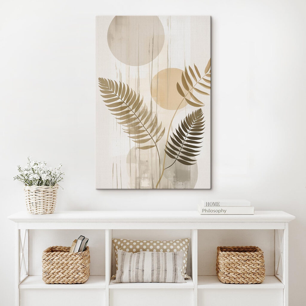 Soft foliage meets gentle abstract shapes