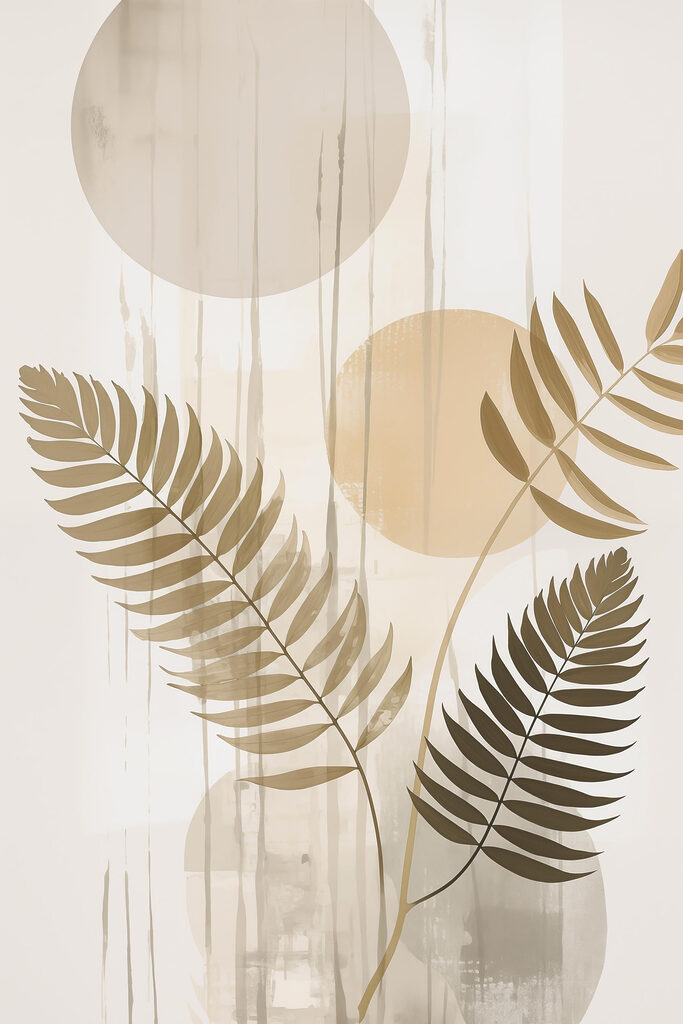 Soft foliage meets gentle abstract shapes