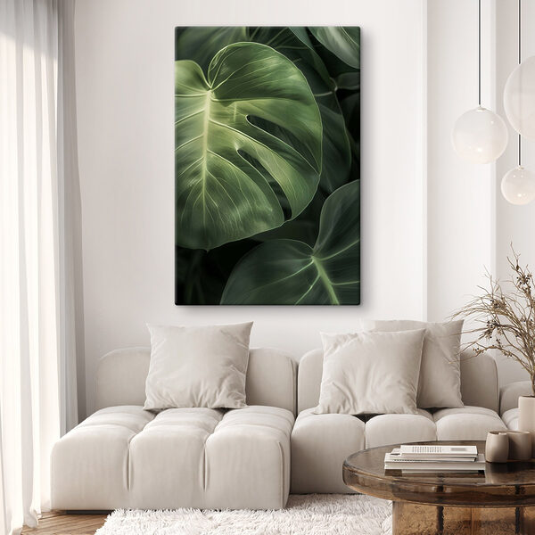 Lush green leaves in natural light
