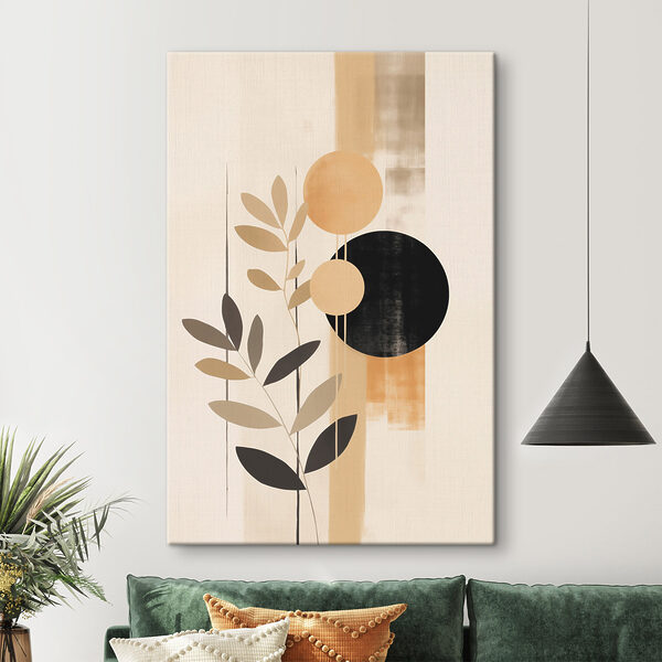 Painting of a plant with circles and leaves Painting of a plant with circles and leaves