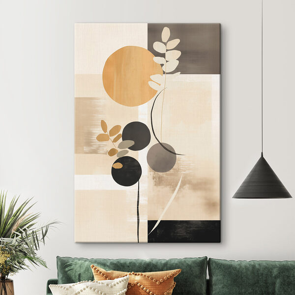 Painting of circles and leaves Painting of circles and leaves
