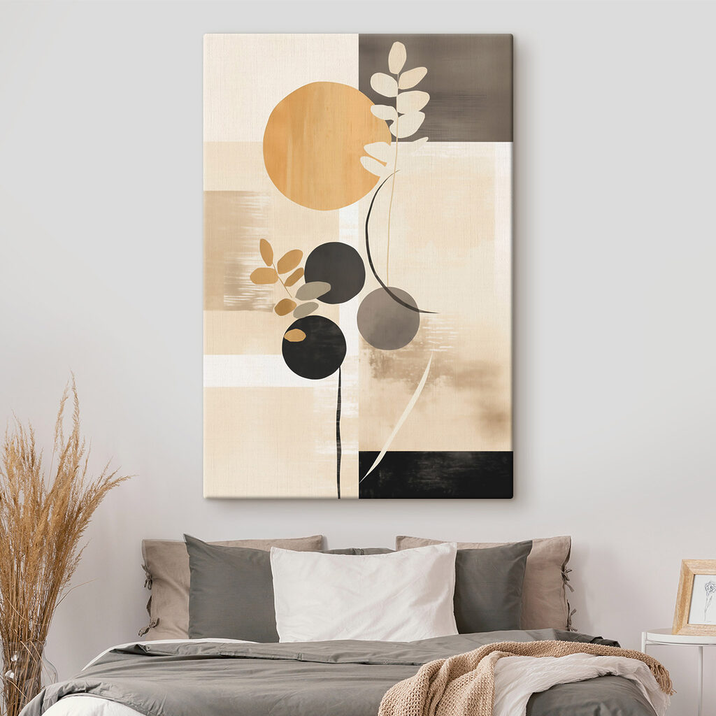 Painting of circles and leaves Painting of circles and leaves