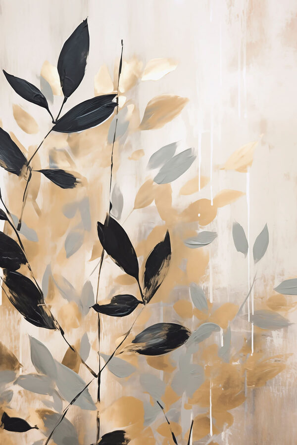Painting of leaves on a wall