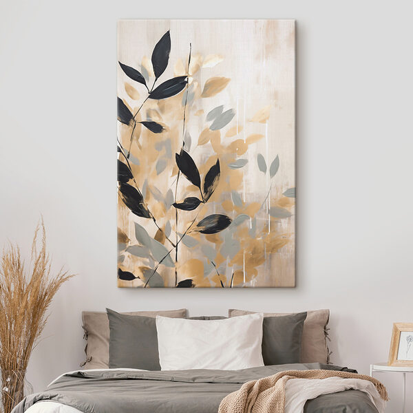 Painting of leaves on a wall