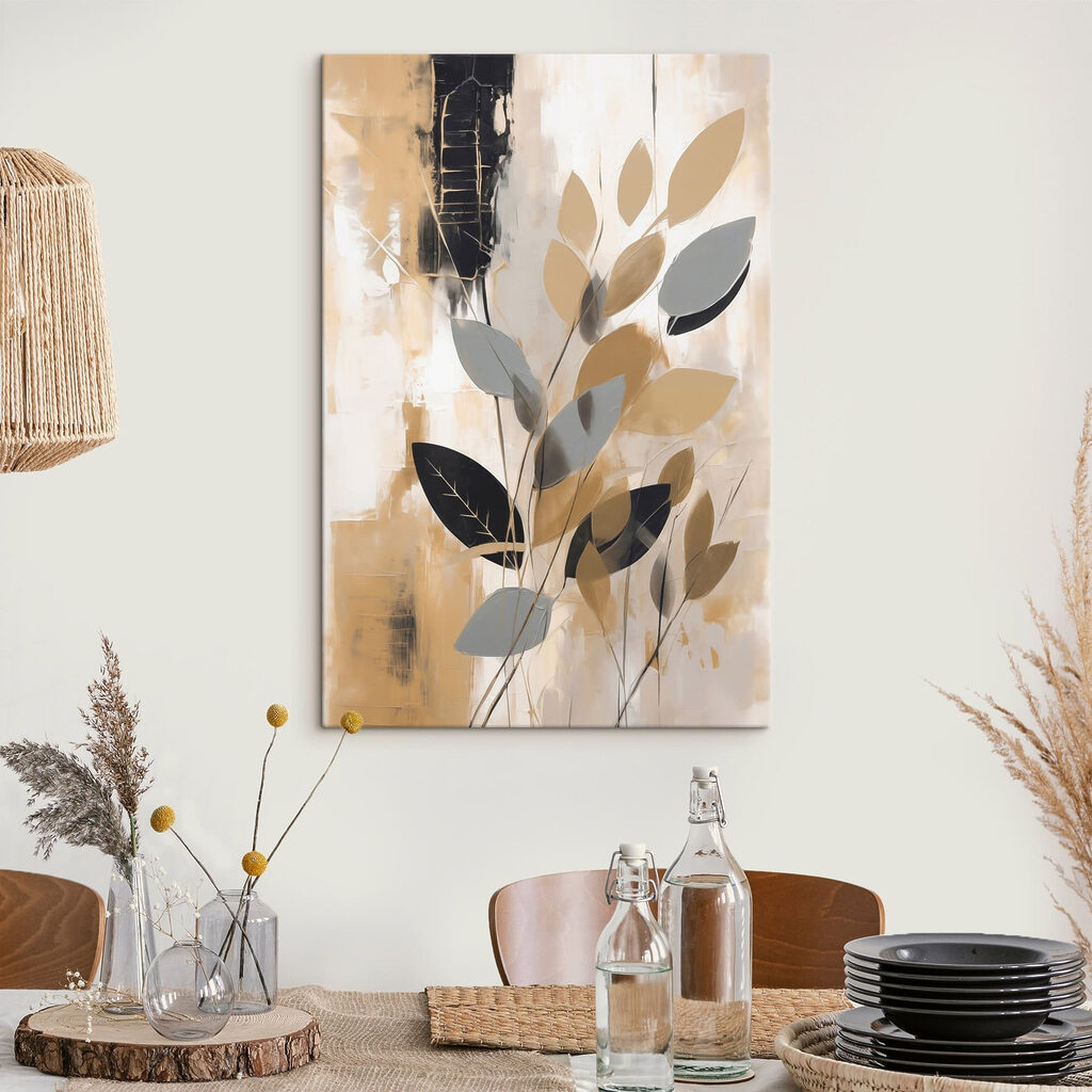 Painting of leaves on a wall Painting of leaves on a wall