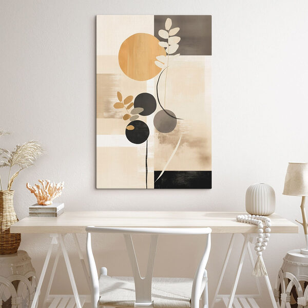 Painting of circles and leaves Painting of circles and leaves