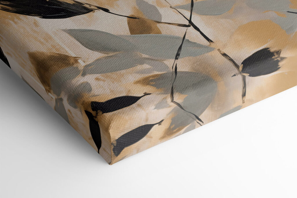 Painting of leaves on a wall