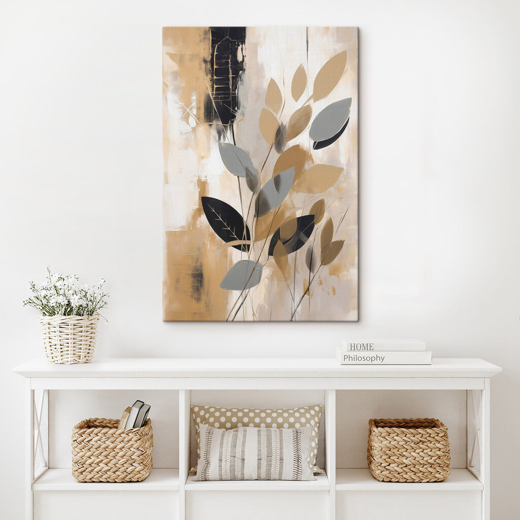 Painting of leaves on a wall Painting of leaves on a wall