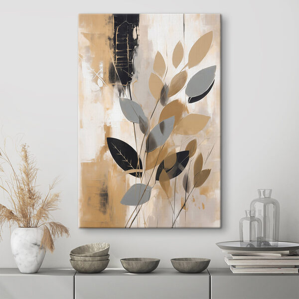 Painting of leaves on a wall Painting of leaves on a wall
